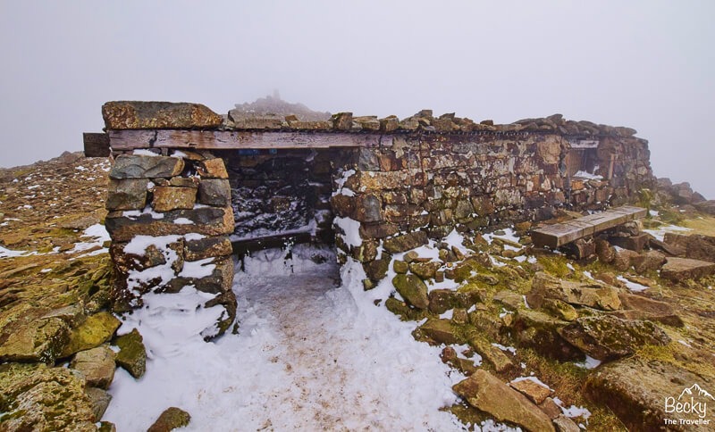 Stone shelter at Cadair Idris summit