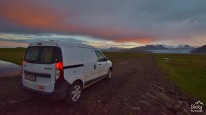 Driving in Iceland - sunset views